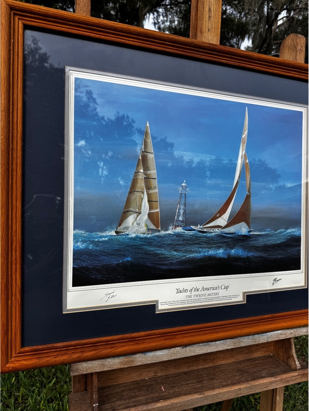 Vintage Yachts Of The America’s Cup Framed Special Edition Sailing Art 30.5x24.5 - Picture 3 of 11